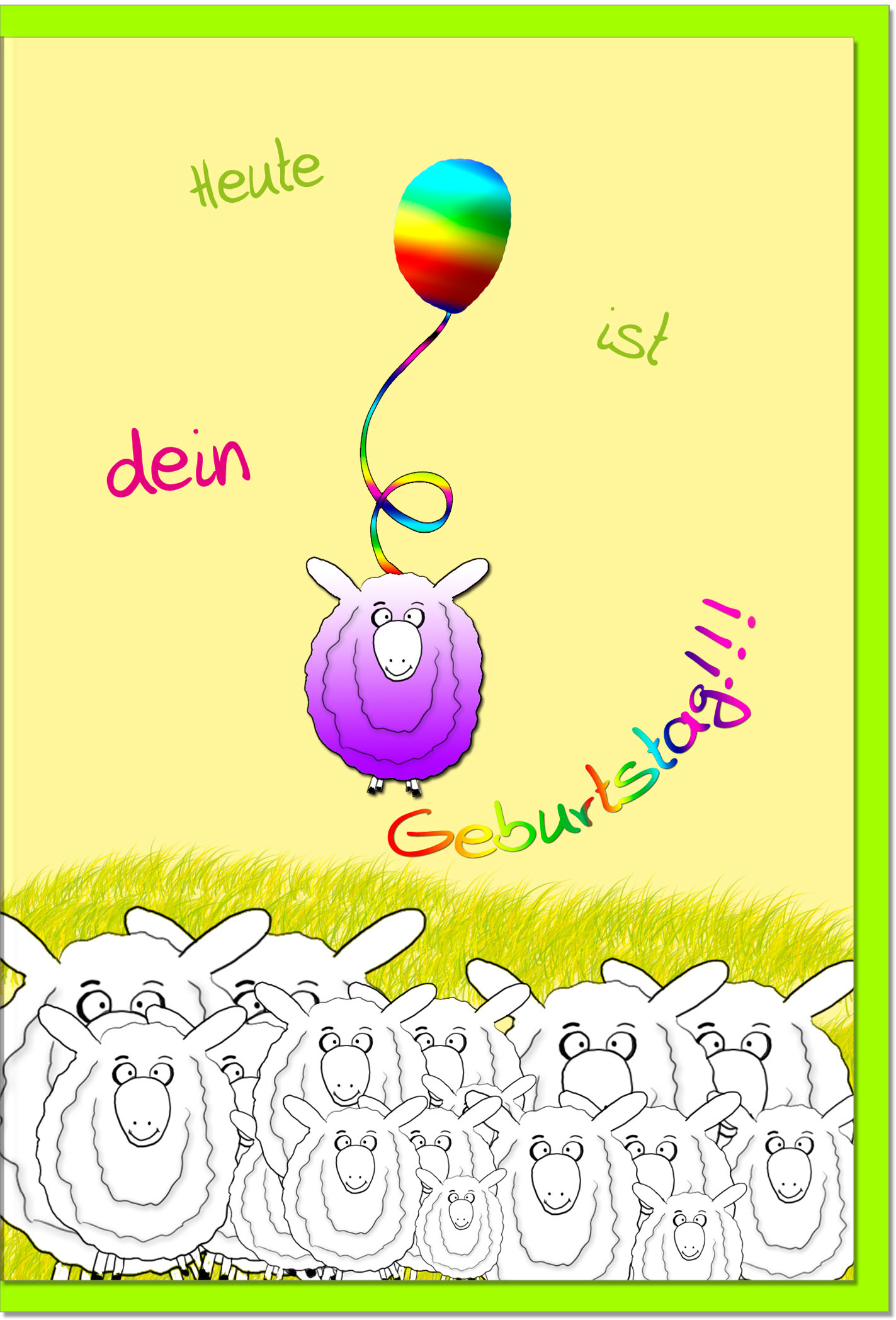 Geburtstagskarte Mit Lustigen Tieren Schwein Bar Fox Schafe Katze